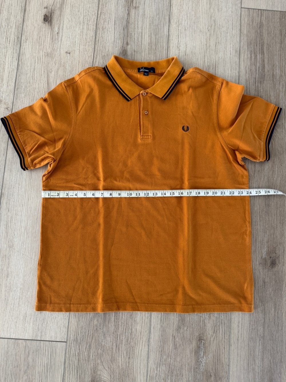 Fred Perry Orange Polo with Black Contrast Tipping - Picture 3 of 5
